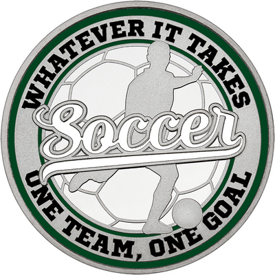 White "Soccer" with Dark Green Outer Circular Borders